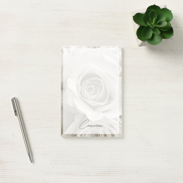 Bloco De Notas Flores | Rosas brancas (Escritótio)