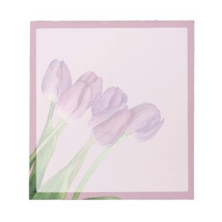 Bloco De Notas Flores Roxas