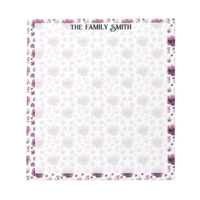 Bloco De Notas flores roxas (Frente)