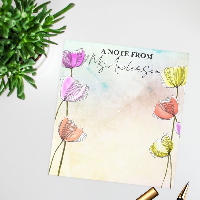 Bloco De Notas Flores Sanguíneas com Linhas Escuras uma Nota de (Criador carregado)