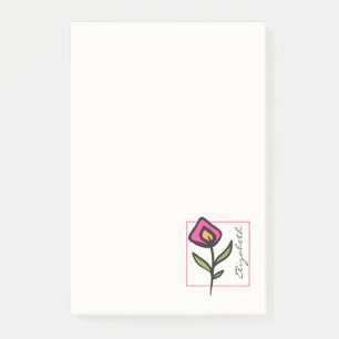 Bloco De Notas Flores Selvagens, Rosa e Verde, de Longo Curso, Pe