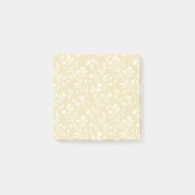 Bloco De Notas Flores Susurrantes Neutro - Trigo Dourado (Frente)