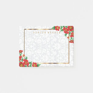 Bloco De Notas Flores vermelhas elegantes da papoila