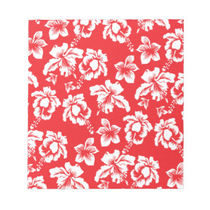 Bloco De Notas Flores vermelhas havaianas