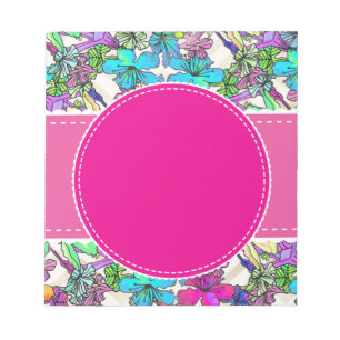 Bloco De Notas flores vinhas florais coloridas chiques elegantes
