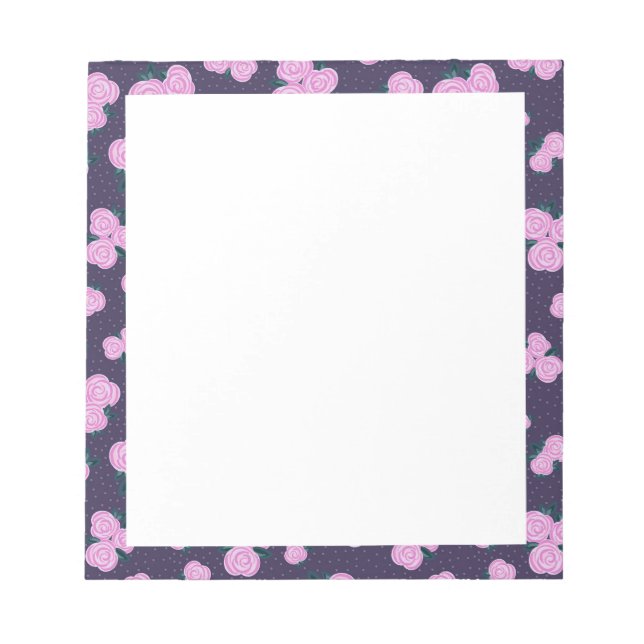 Bloco De Notas Flores vintage roxo escuro (Frente)