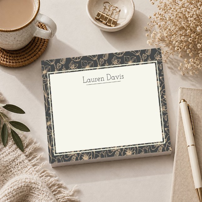 Bloco De Notas Floresta Botânica Personalizada  (Personalized Botanical Post It Notes)
