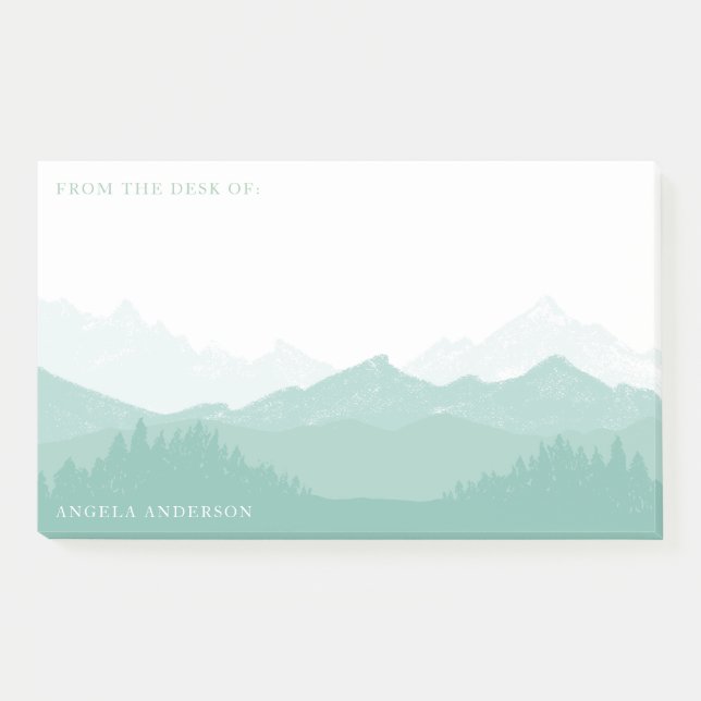 Bloco De Notas Floresta da montanha com grande conhecido (Frente)