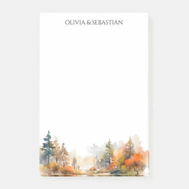Bloco De Notas Floresta do outono da Rússia Woodland (Frente)