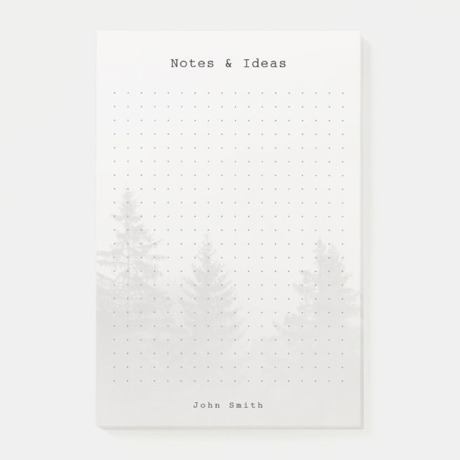 Bloco De Notas Floresta Personalizada Pontos em Grade (Frente)