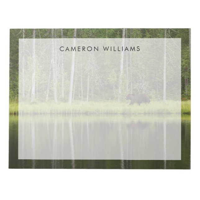 Bloco De Notas Florestas | Urso na Taiga Forest Norte, Finlândia (Frente)