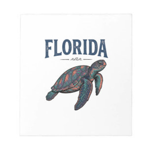 Bloco De Notas Florida Sea Turtle Vintage Engraving Gráfico_1