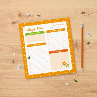 Bloco De Notas Flower Polka Dots Daily Planner