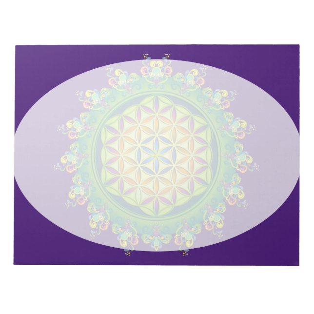 Bloco De Notas Flower Power of Life / Blume des Lebens (Frente)