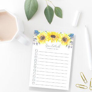 Bloco De Notas Flowerfields personalizou a lista de afazeres