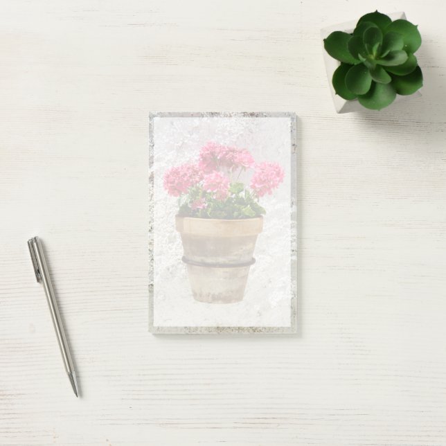Bloco De Notas Flowers | Geranium In Flower in Pot (Escritótio)