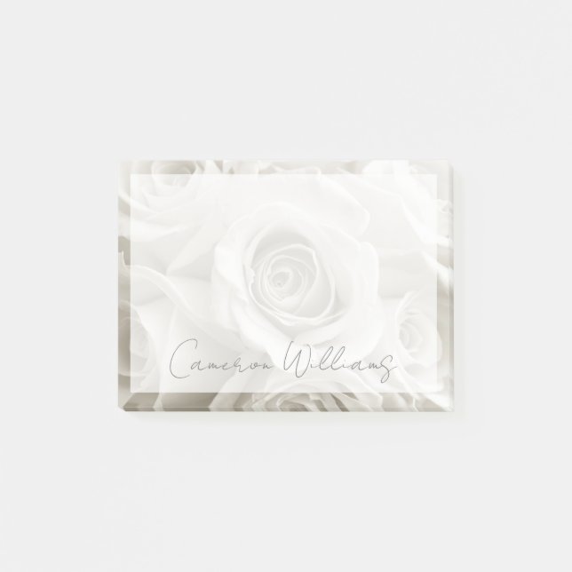 Bloco De Notas Flowers | White Roses (Frente)