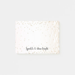 Bloco De Notas Flush White Cream Zebra Dourada Confetti Sparkle  