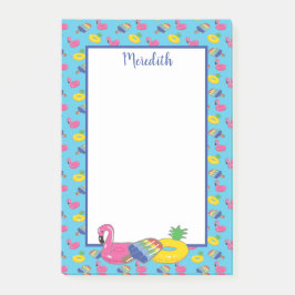 Bloco De Notas Flutuações de Piscina Azul Brilhante Personalizada