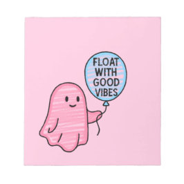 Bloco De Notas Flutuar com boas vibrações, fofo design