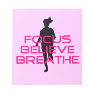 Bloco De Notas Foco Cor-de-rosa Acredite Respire