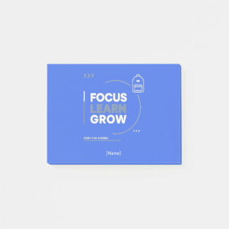 Bloco De Notas Focus Learn Grow / Motivación y Éxito Escolar