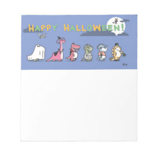 Bloco de Notas Fofo de Dinossauro de Halloween