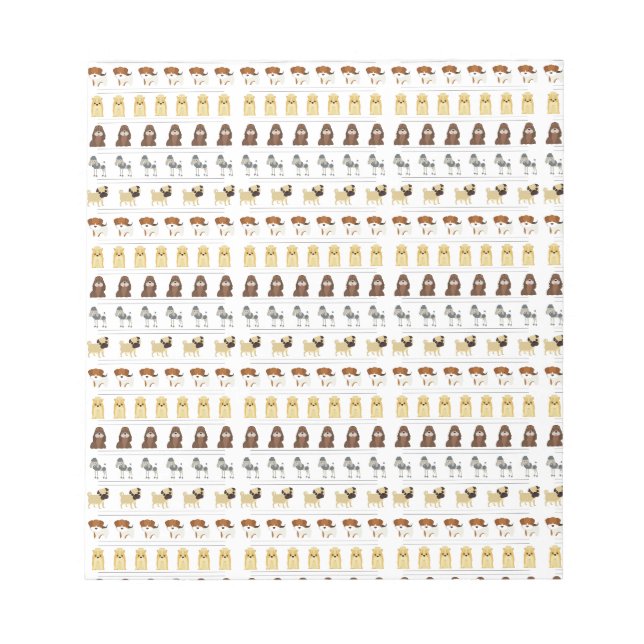 Bloco De Notas fofo padrão de cão design para amantes de cães - b (Frente)