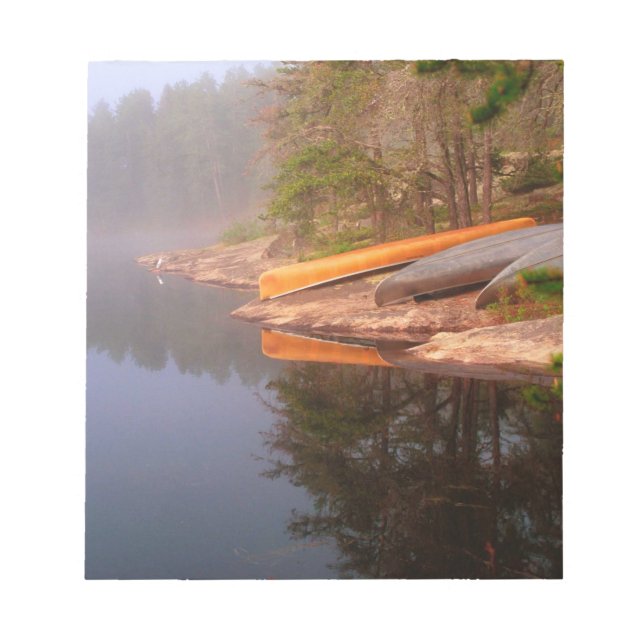 Bloco De Notas Foggy Canoe Campsite, lago Kawnipi, (Frente)