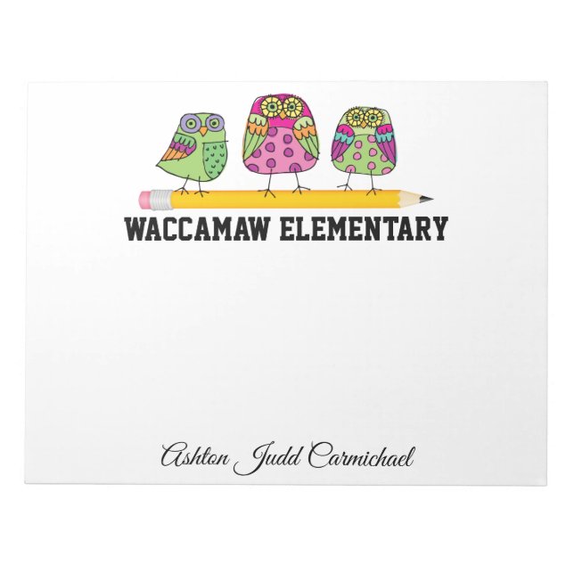 Bloco De Notas Folha de Nota Escolar Grande (Frente)