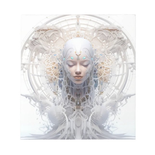 Bloco De Notas Folha de notas de arte futurística (Frente)