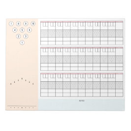 Bloco De Notas Folha de notas de boliche 3 jogos com pinos e nota