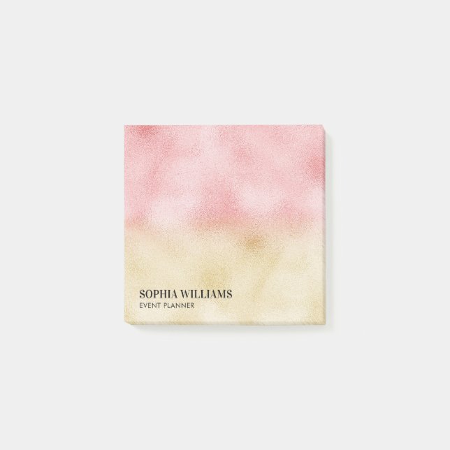 Bloco De Notas Folha de Ombre rosa e Dourada (Frente)