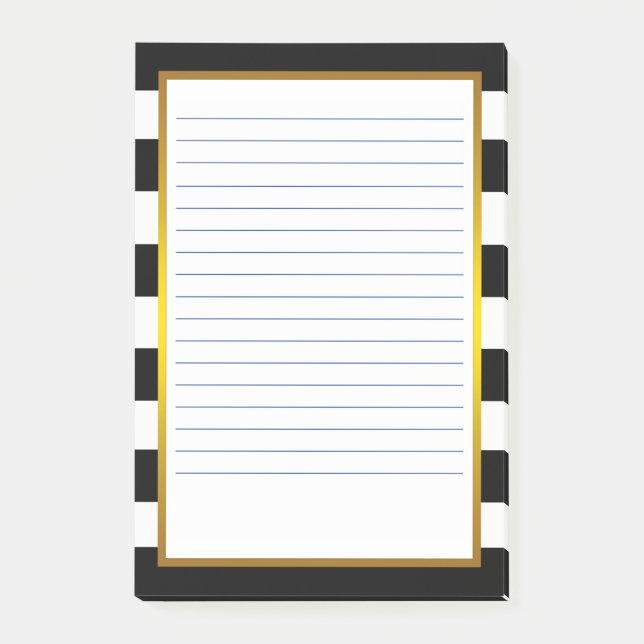 Bloco De Notas Folha de Ouro Black Stripe limpo Linhas de Negócio (Frente)