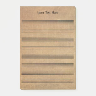 Bloco De Notas Folha de Vazios Vintage Music 8 Staves