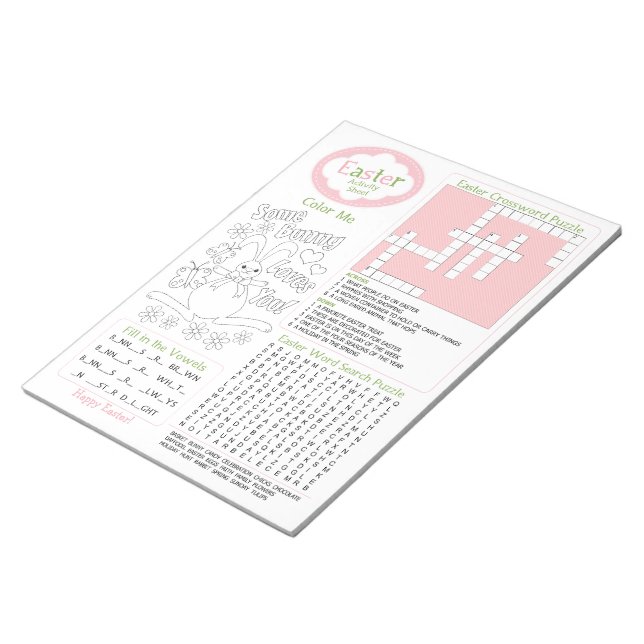 Bloco De Notas Folha divertida de atividade de Páscoa da criança  (Inclinado)