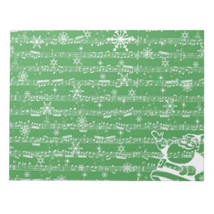 Bloco De Notas Folha verde do Musical do Natal do vintage