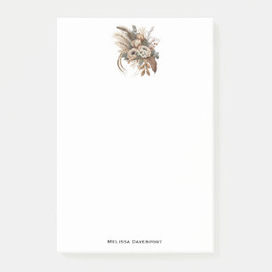 Bloco De Notas Folhagem e Penas das Flores Elegantes