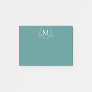 Bloco De Notas Folhagem Rustic Bohemian Antlers Monograma