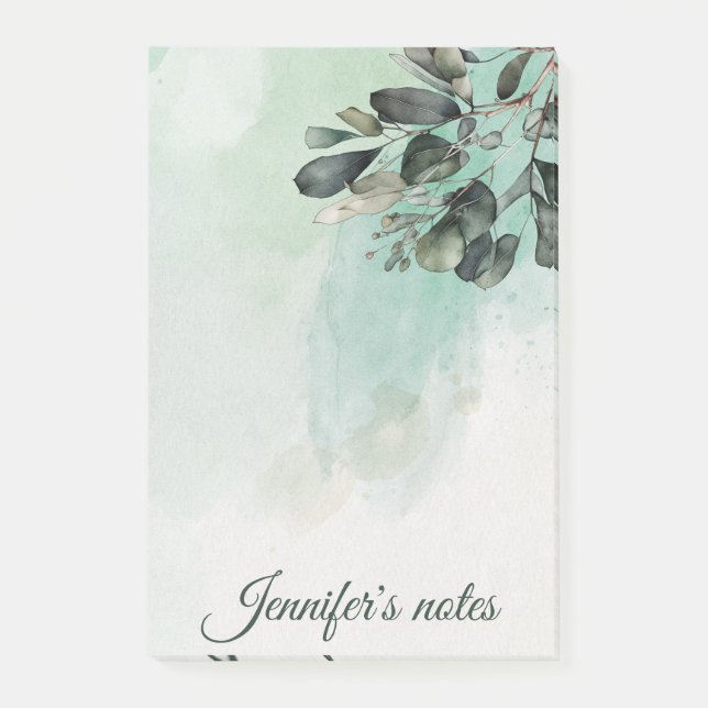 Bloco De Notas Folhas de aquarela lindas design (Frente)