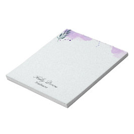 Bloco De Notas Folhas de aquarela roxa verde