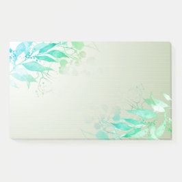 Bloco De Notas Folhas de Aquarela Verde Flores Botânico Casamento