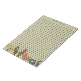 Bloco De Notas Folhas de Arte, Borboletas Lindas Sage Verde