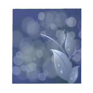 Bloco De Notas Folhas de Bokeh Azul