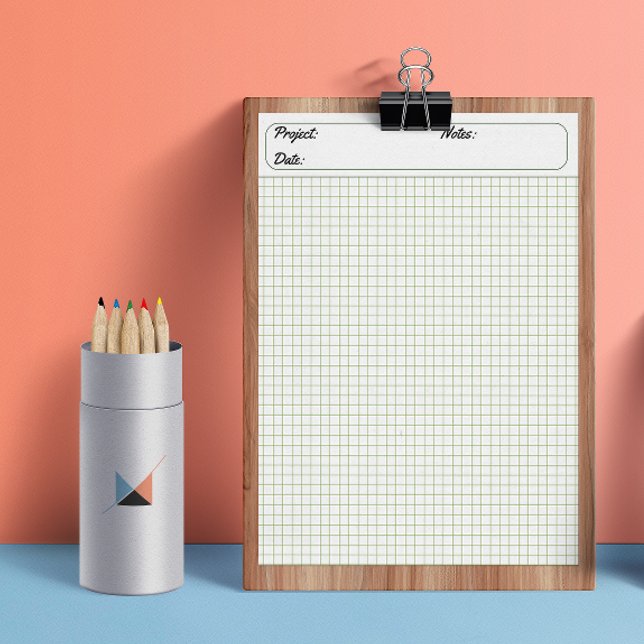 Bloco De Notas Folhas de Gráficos de Engenharia em Papel de Grade (Engineering Graph Sheets Grid Paper 6mm Green Notepad)