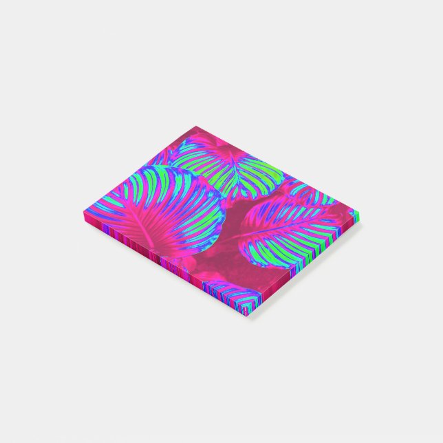 Bloco De Notas Folhas de Magenta Tropicais (Inclinado)