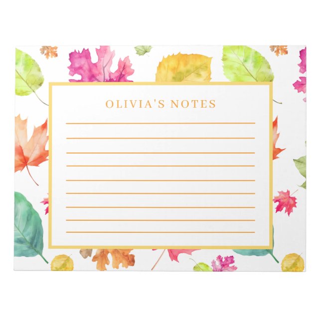 Bloco De Notas Folhas de outono (Frente)