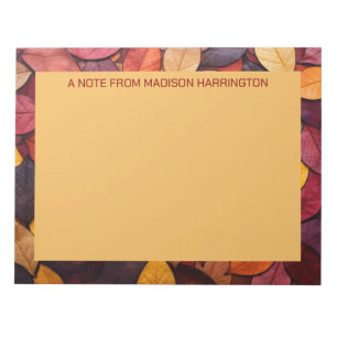 Bloco De Notas Folhas de outono de Coloração de Texto Personaliza