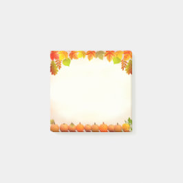 Bloco De Notas Folhas de outono e Pumpkins na rolagem