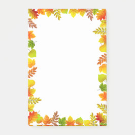 Bloco De Notas Folhas de outono em coisas brancas para fazer nota